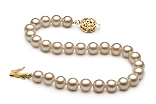 Image of White 6-7mm AAA Quality Freshwater Cultured Pearl Bracelet for Women