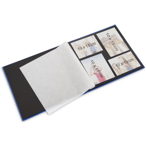 HAMA | Álbum de Fotos para Pegar y Escribir (Álbum con 50 Páginas Negras, 36 cm x 32 cm, Contiene un Compartimento en la Portada para Insertar Foto, Regalo de San Valentin) Color Turquesa