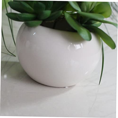 YARNOW De Cerâmica Branco Vasos De Plantas Vasos De Cerâmica Plantadores De Plantas Suculentas Acess
