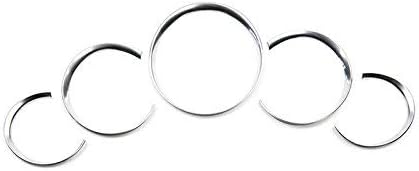 ITrims 5PCS Dashboard Display Console Decorative Ring Cover Trim for Porsche Cayenne Panamera Car Accessories 2011-2016 (Silver)