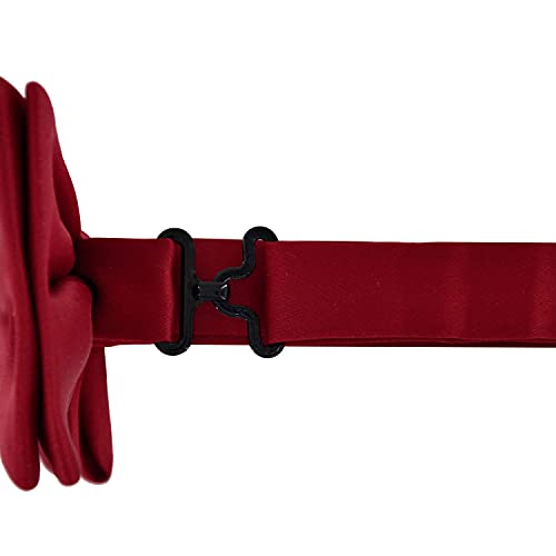 DonDon Ensemble élégant de bretelles homme larges 3,5 cm et nœud papillon fait main - Accessoire élégant pour mariage, fête, dîner veston, smoking - Rouge Bordeaux - Image 6