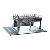 Sharplace Maquette de garage miniature à l'échelle 1/64, avec parking et décor, pour modèle réduit de voiture. Organisateur de décors, atelier de réparation