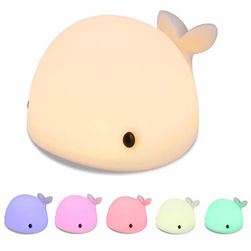 Preisvergleich Produktbild LED Nachtlicht Kinder mit Touch Schalter, AIXMEET Nachttischlampe Nachtleuchte LED Schlummerleuchte (6 Farbmöglichkeiten, Sicheres ABS& Silikon, Praktische USB-Ladeoption)