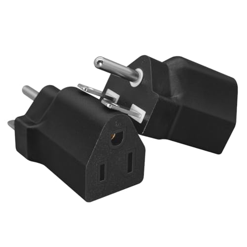 Strhowill (2pack) NEMA 6-15P to 5-15R AC Power Converter,USA NEMA 6-15P 3 Prong Male Plug to 5-15R Female Socket Adapter,NEMA6-15P Male to 5-15R Female Power Adaptor,15A 250V (6-15P to 5-15R)