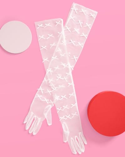 xo, Fetti Sheer Mini Satin Bow Opera Gloves | Tying the Knot Bow Bachelorette, Birthday Girl Accessory, Engaged Bridal Outfit, Coquette Party Decorations, Cute Festival Supplies, Halloween Costume3