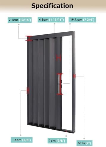 Interior Accordion Door - Aluminum Alloy with Mounting Hardware, Locking Roll-Up Screen Door, Sizes 24-70 Inch (46x80in), Space-Saving Design for Easy Access and Ventilation