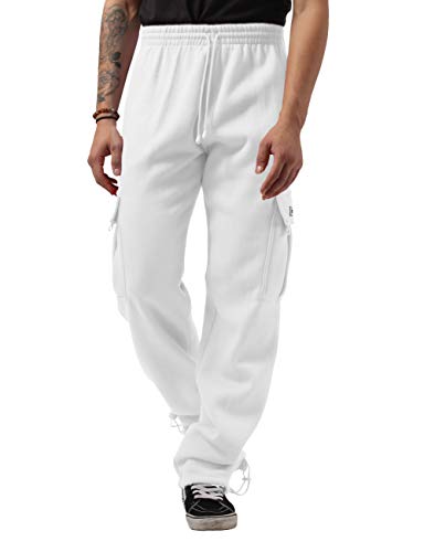 Ma Croix Mens Premium Heavyweight Cargo Sweatpants Fleece Cotton Long Pants Big and Tall M-5XL