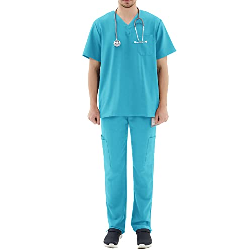 MISEMIYA Unisex Scrub Set Mz-046-059 Medizinische Berufskleidung, Turquesa TRS, XL