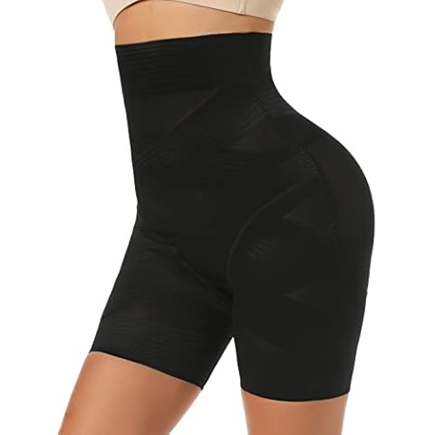 SLIMBELLE Shapewear Shorts for Women Tummy Control Shapewear Underwear High Waisted Panties Body Shaper Thigh Slimmer- Black M Cover