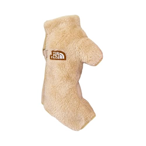 Pengchang Winter-Hunde-Overall-Mantel mit Reißverschluss, warme Haustierjacke, Overalls for kleine Hunde, Katzen, Kleidung, Onesies(Brown,M)