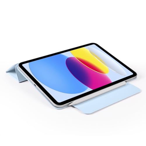 Coque iPad 2022 fine bleu : support multi-angle idéal pour le télétravail et les voyages - 5
