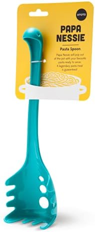 OTOTO Papa Nessie Spoon - Food grade and BPA free Pasta Fork - Heat Resistant Spaghetti Spoon Server - Dishwasher Safe Pasta Spoon with Teeth - Measurements of Pasta Server 11.22 X 3.35 X 2.17 inches