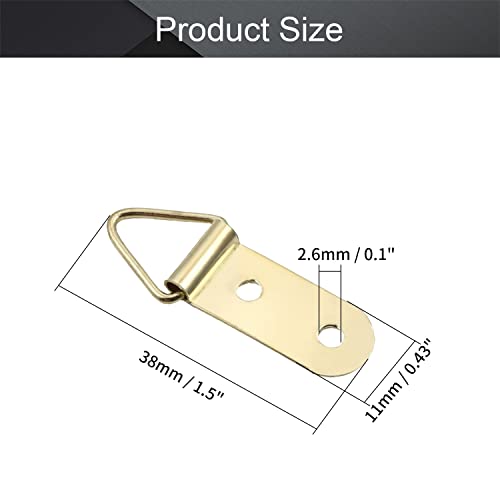 Image of MroMax 100PCS Ring Picture Frame Buckle 1.5 inch x 0.43 inchGold Tone Assortment Kit for Home Decoration Picture Frames Photo Hanging Solutions