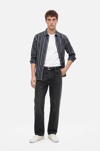 Image of SNITCH Men Formal Shirt | Slim Fit Long Sleeve Spread Collar Vertical Striped Design | Premium Cotton Blend & Breathable Fabric for Office Wear & Business Casual Use