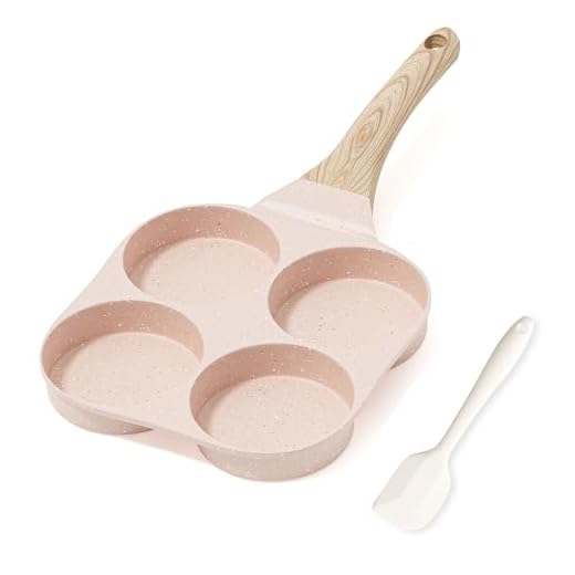 RIOVARM Padella Antiaderente per Omelette e Uova in Granito, Piccola, Senza PFOA, Rotonda con 4 Fori, Per Uova alla Coque e Pancake