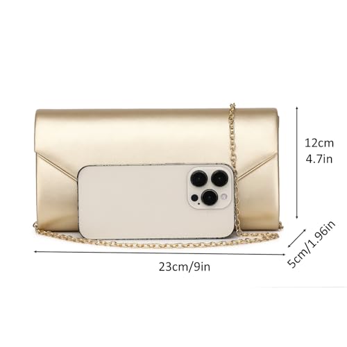 Image of DETARA Women Evening Bag Vegan Leather Clutch Purse Shoulder Crossbody Envelope Bag for Party Wedding Prom Bridal