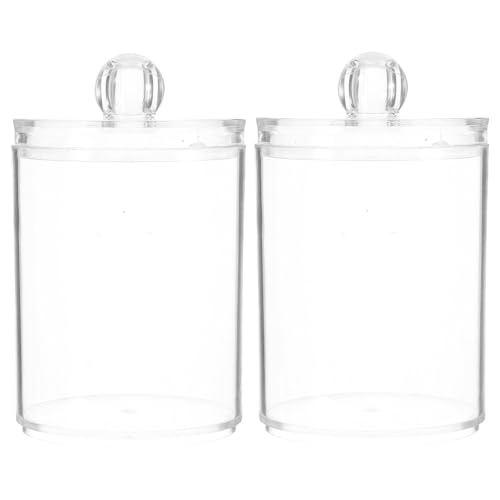 Botes de almacenamiento acrílico transparentes en pack de 2 unidades con tapas herméticas 2