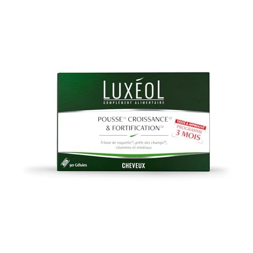 Luxéol Pousse Croissance & Fortification | Complément Alimentaire pour Favoriser la Pousse des Cheveux | Roquette, Prêle des champs, Vitamine B8, Zinc, Cuivre | Programme de 3 mois | 90 gélules