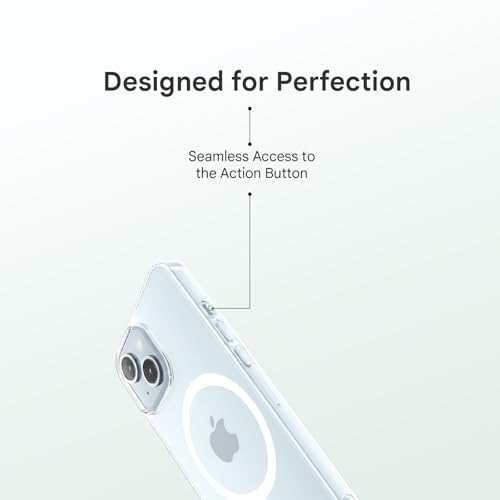 Image of Prolet Anti- Yellow Crystal Clear Hard Case Cover Compatible with iPhone 15 with Magnetic Mag-Safe Wireless Charging Support, Shockproof Hard Back Cover (Transparent)