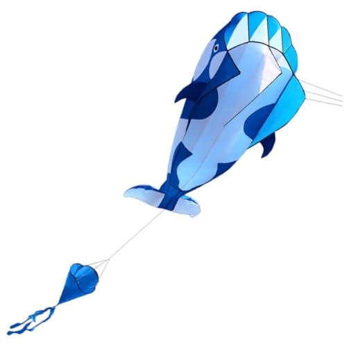 Grand cerf-volant de plage pour enfants jouet extérieur bleu et blanc 3D souple