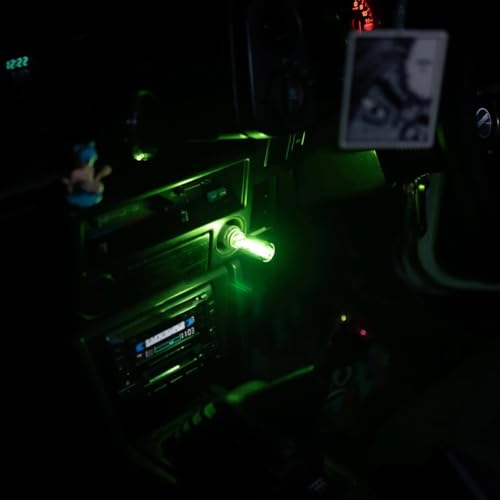 Retro-Inspired USB LED Car Interior Atmosphere Lights, Plug-in Automotive Interface Charging Night Lamps (Green Light, 1)