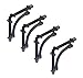 NACH Decorative Shelf Brackets, 4 Pack of 5.5 x 1.2 x 5.5 inch Black Cast Iron Shelf Brackets - Decorative Brackets for Mounting - Half Round Style Brackets