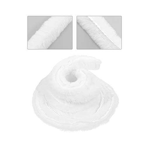 Milisten White Faux Ribbon Trim Roll for Christmas Decor Soft Faux Trim for DIY Holiday Projects Santa Hats Gowns and Tree Decorations - Image 2