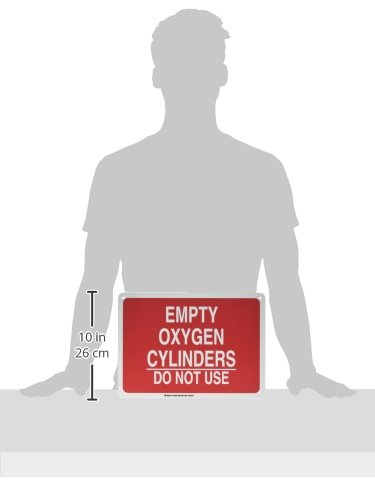 Panneau Brady danger oxygène 125646 pour éviter l'utilisation de bouteilles vides