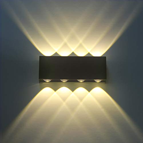 Lámpara LED de pared para interior, color blanco cálido, 8 W, moderna, de aluminio, para salón, dormitorio, escalera, pasillo