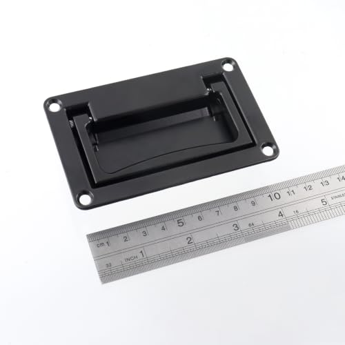Image of Bitray Recessed Pull Handle 4.37 inch /111mm Zinc Alloy for Deck Hatch - Black