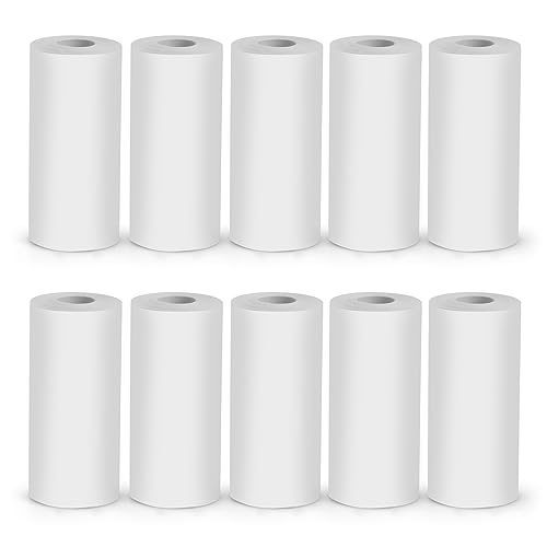 kissral 10 Rotoli di Carta Termica per Stampanti Carta Termica Carta da Stampa Bianca per Stampante Termica Portatile Carta per Stampante per Stampante Fotografica Mobile (55 mm * 25 mm)