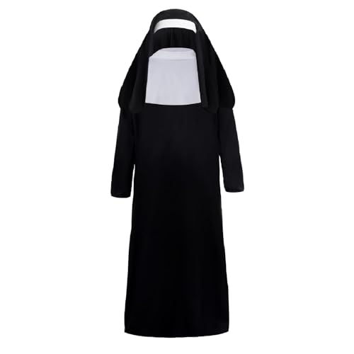 Tayfremn Nun Costume Halloween Nun Costume Black Nun Outfit for Halloween Costumes Cosplay Party (Large)