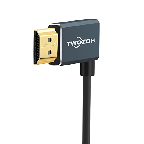Twozoh Flexible HDMI Cable Left Angled 90° 2M, Ultra thin and Slim HDMI Lead Support 3D/4K@60Hz - Image 4