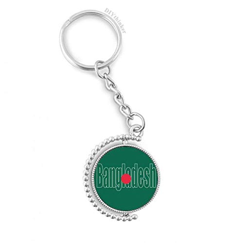 Llavero rotatorio de la bandera de Bangladesh de metal resistente