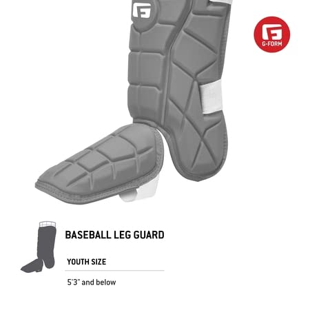 G-Form Elite Batter's Leg Guard - Baseball Leg Guard With Adjustable Straps - Lh Hitter, Silver, Youth #TOP1