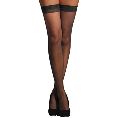 Berkshire Women's Day Sheer Thigh High with Invisible Toe, Black, C-D