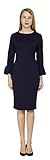 Marycrafts Womens Flounce Bell Sleeve Office Work Casual Pencil Dress