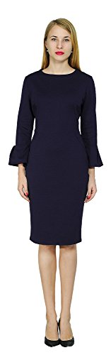Marycrafts Womens Flounce Bell Sleeve Office Work Casual Pencil Dress