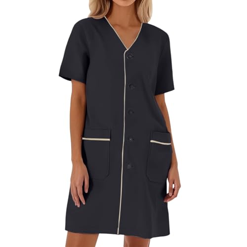 Blouse de laboratoire blanche unie manches courtes robe pull élégante