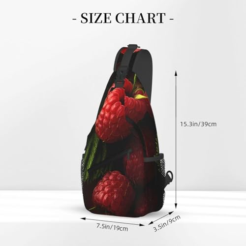 Raspberry Multi Functional Adjustable Single Shoulder Crossbody Bag,Casual Chest Bag, Suitable For Daily Travel,Unisex3