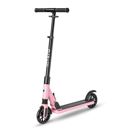 Micro® Sprite Suspension Patinete 2 Ruedas Niños y Adultos | Suspensión Delantera | Plegado rápido Desde el pie | Puños Plegables | Altura Regulable | +8 Años (Pink)