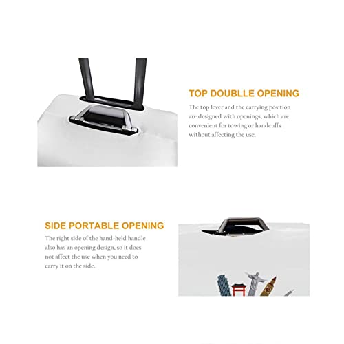 Custom Luggage Cover 25-28in Personalized Travel Suitcase Protector Add Your Photo Text Elastic Washable Baggage Covers (25-28in)3