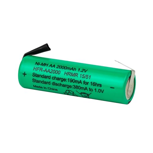 Tenergy AA 1.2V NiMH 2000mAh Flat Top Rechargeable AA Batteries with Tabs, 10 Pack