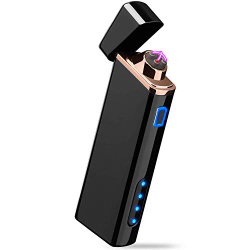 Lighter, Electric Arc Lighter Plasma Windproof Lighter with Battery Display USB Rechargeable Lighter