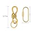 Aquzhou 4 Pack Gold Twist Knot Keychain with Brass Key Ring, D-ring Key chain Bag Charm Fashion Accessory, Heavy Duty Key Rings, Purse Bag Charms Carabiner