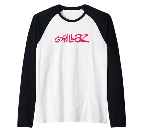 Gorillaz Brush Logo Pink Camiseta Manga Raglan