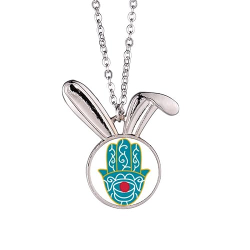 Collier main égyptienne œil rouge en argent sterling pour femme et homme