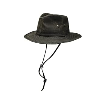STETSON Diaz Outdoor Women's/Men's Cowboy Hat Vintage Look Fabric With Chin, Piping, Fringed Spring-Summer, Brown