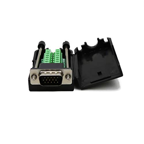 Conector VGA macho con carcasa protector 3 filas miniatura 3