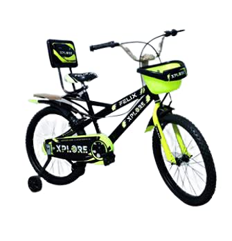 Felix Xplore 20X2.40 Double Seat Bicycle 14 Inch Fully Adjustable with Back Seat & Support for Boys and Girls 2 to 5 Years